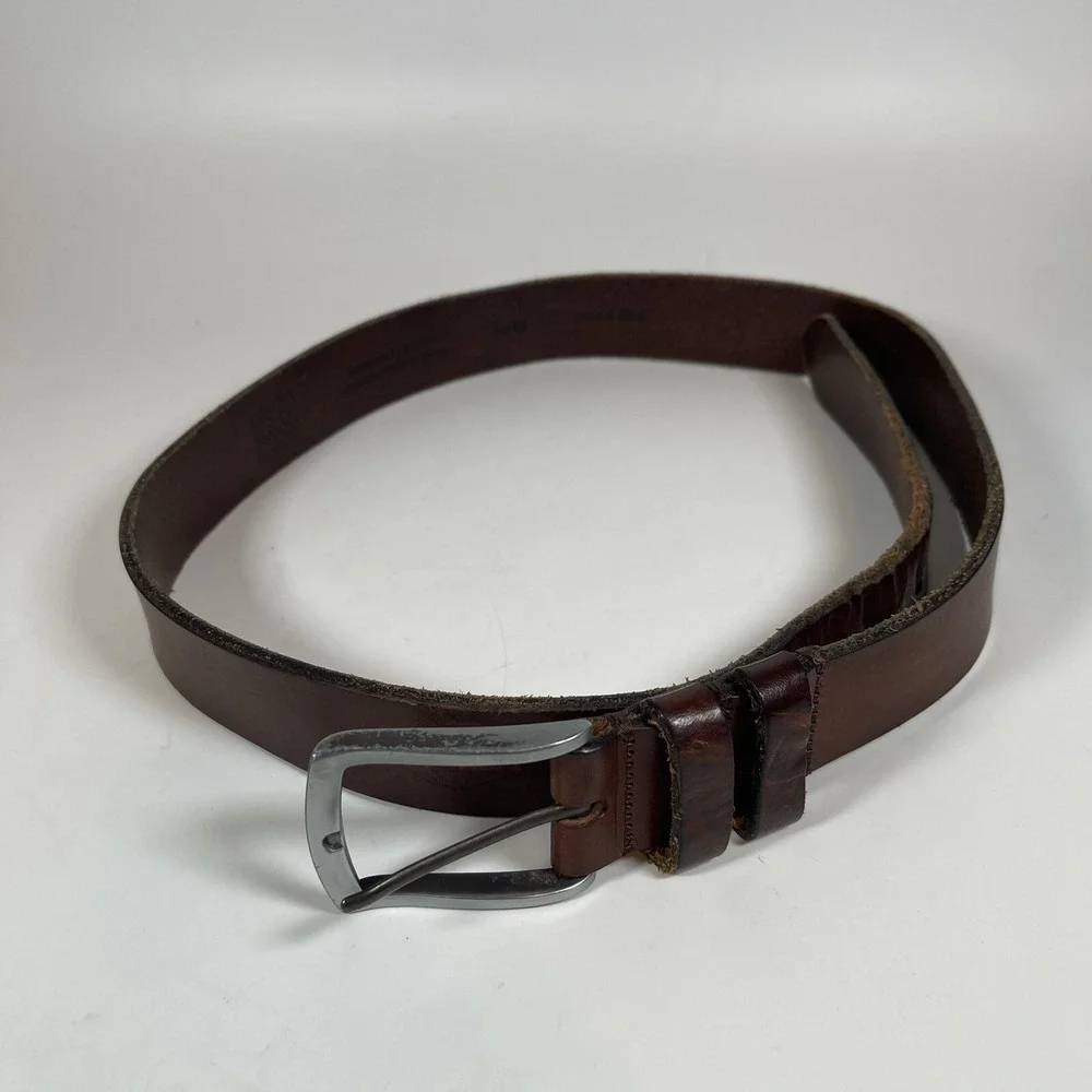 JoS A Bank Brown Fine Italian Leather Casual Belt - Men's Size 34